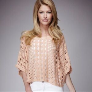 Nwt Rondina Sweater Pointelle Blush Pull Over Blush Peach Size XS